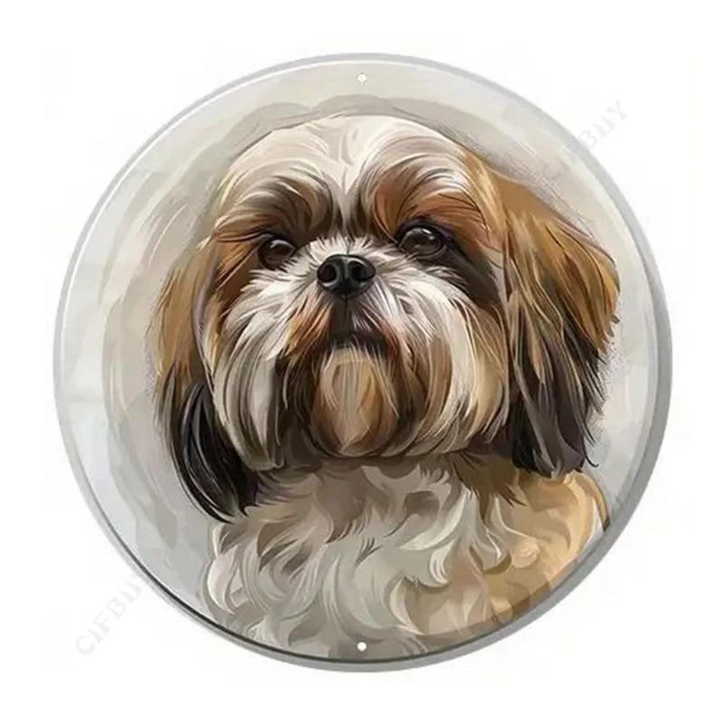 Dog Metal Poster Sign, Vintage Wall Decor 20x20cm