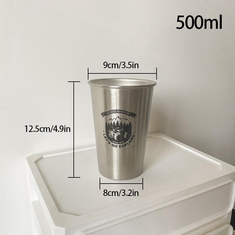 

500 мл кружка для пива из нержавеющей стали, чашка для воды, антинакипная кружка для питья, чашка для чая, молока, кофейные кружки, посуда для кемпинга на открытом воздухе 401-500ml