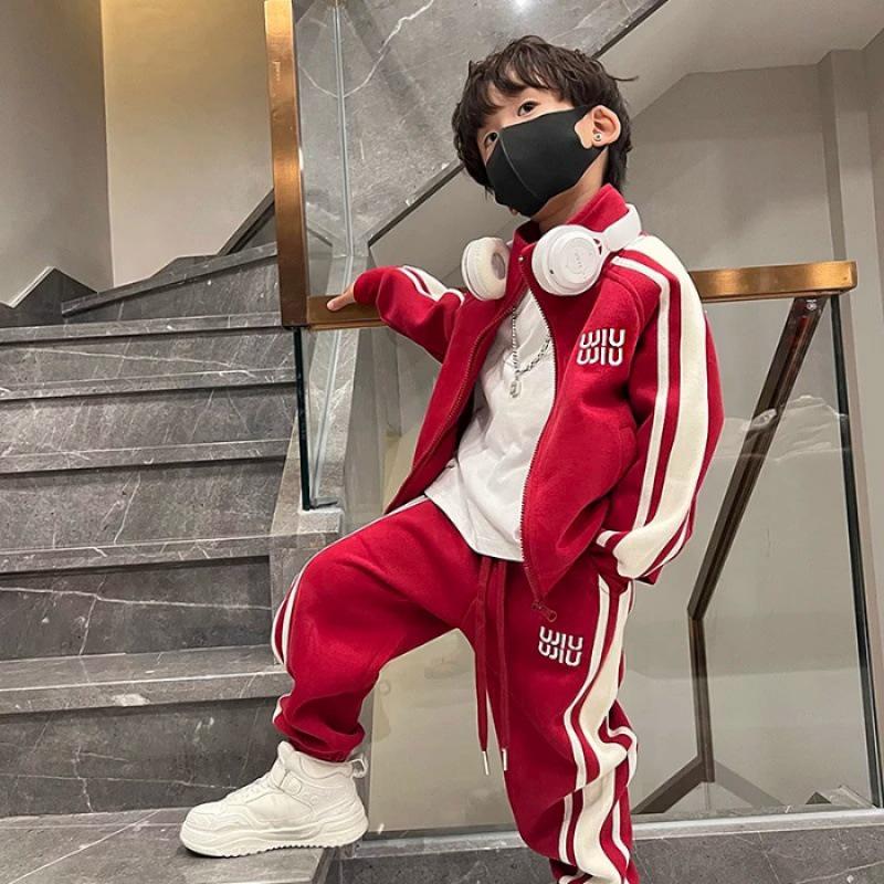 

Boys Long Sleeve Cardigan & Pants Autumn Set - Children s Casual Activewear 120 cm