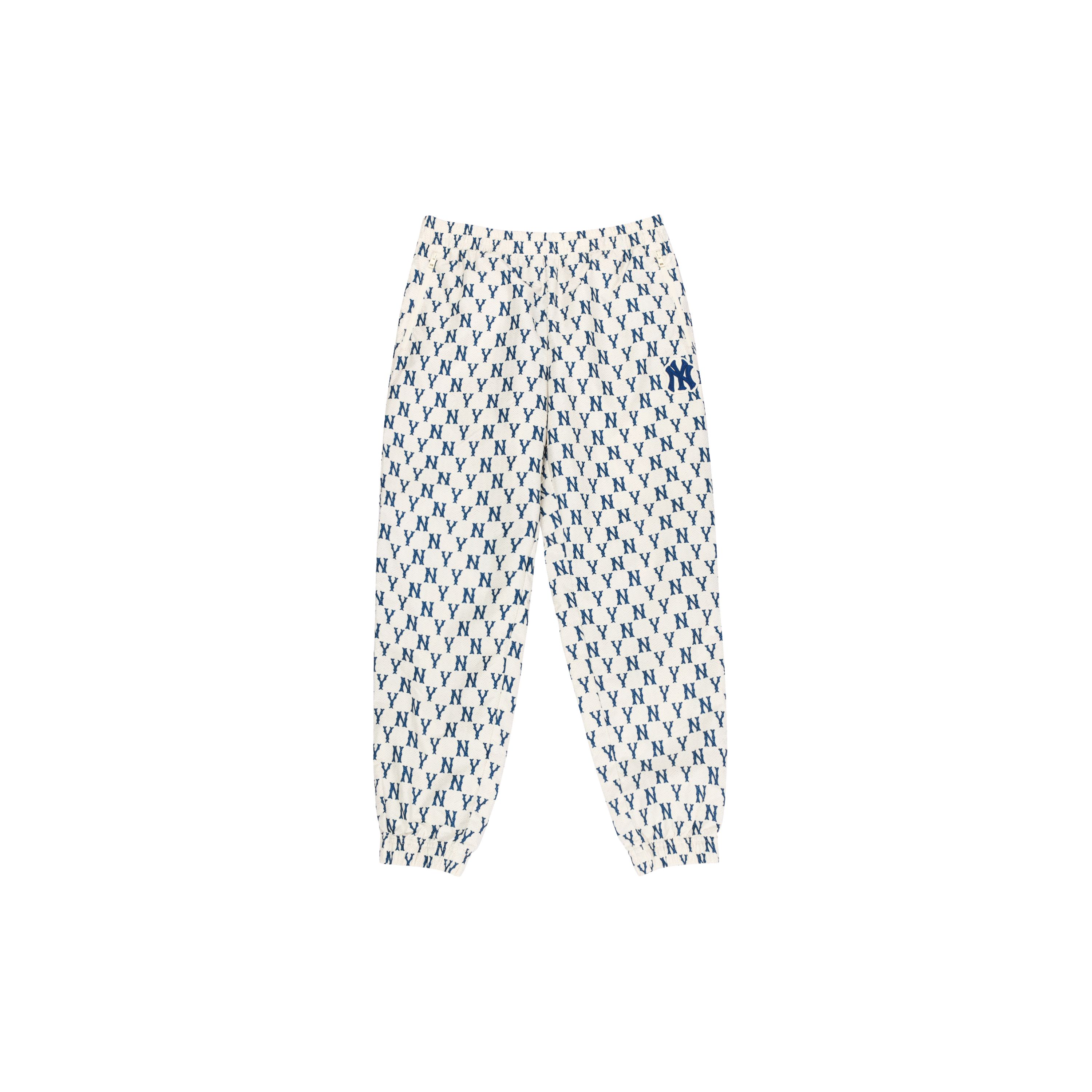 MLB New York Yankees Logo All Over Print Elastischer Bund Verjüngtes Strick-Jogginghose Unisex Jogginghose Creme 3AWPM0121-50CRS XS