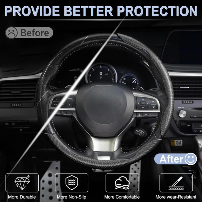 For Citroen C3 C5 Aircross 2017~2025 Car Steering Wheel Cover Booster Non-Slip Protect Cover Provide Lasting Durable Accessories