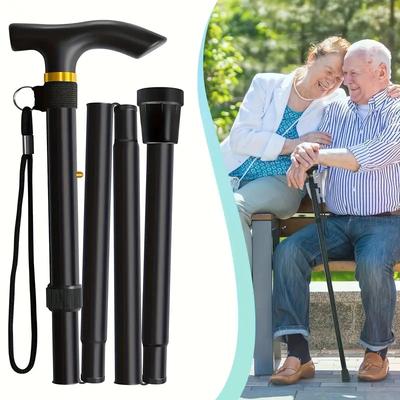 Adjustable Lightweight Folding Cane,Hiking Cane,Senior Cane,Non Slip Rubber Base Handle,Suitable for Hikers,Outdoor Tools