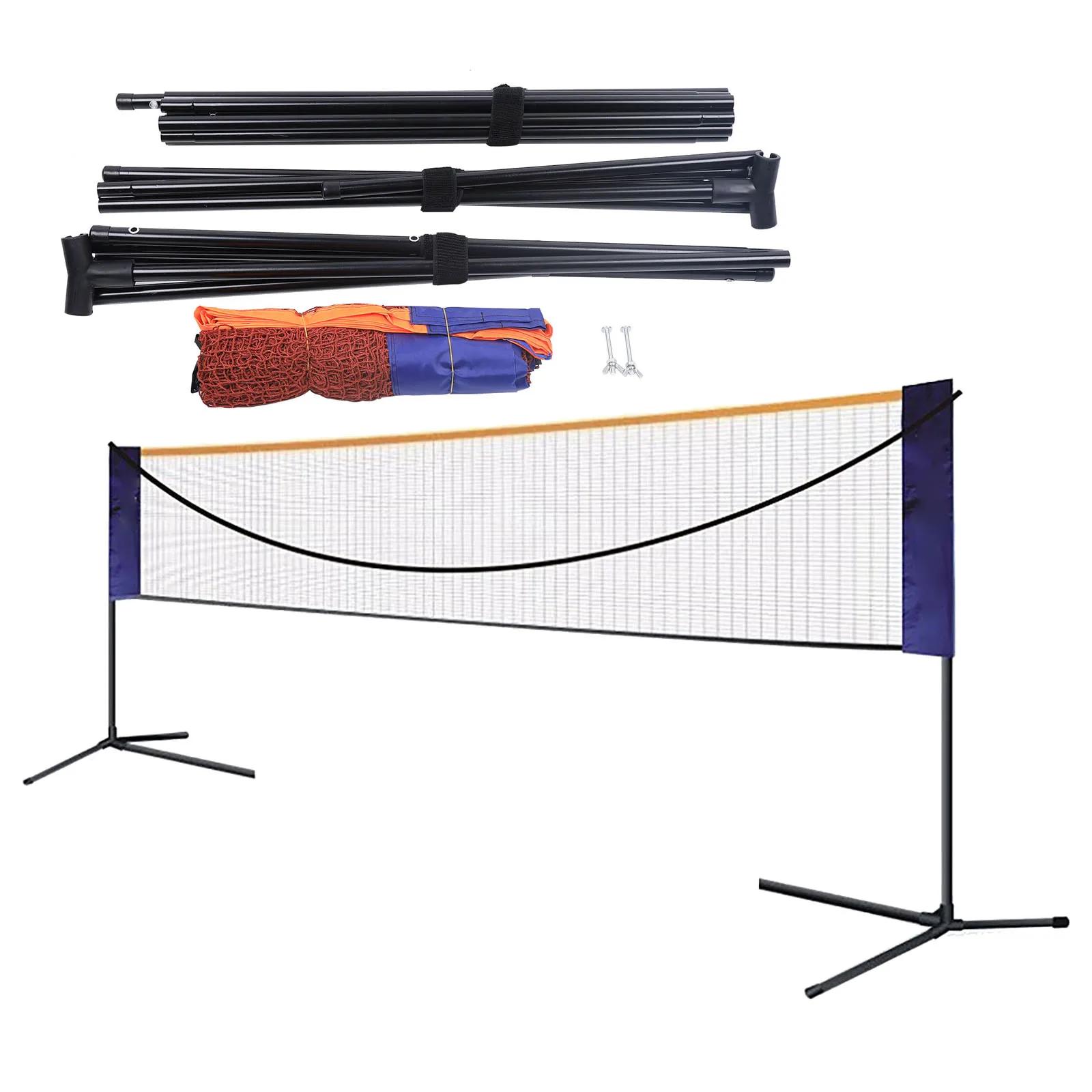 

Portable 20ft/17ft/12.6ft Adjustable Badminton Net, Indoor and Outdoor Volleyball Training and Tennis Sports Gear синій