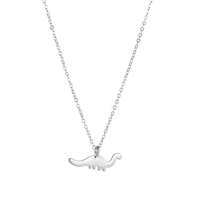 Korean Style Cute Dinosaur Dangle Necklace Women Alloy Pendant Adjustable Chain Wedding Girl Jewelry