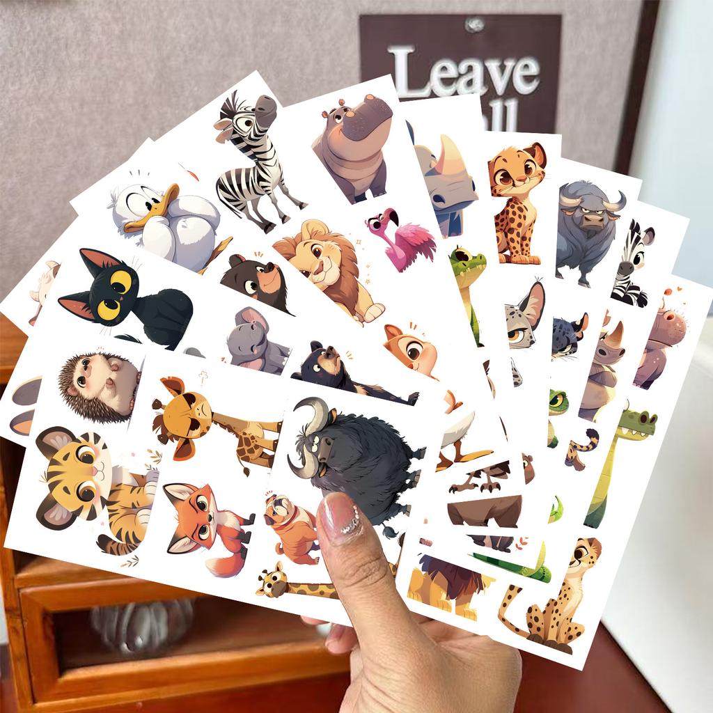 New Cartoon Colorful Animal Tattoo Stickers Waterproof Party Gift Funny Face Stickers