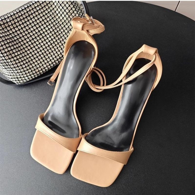 Summer New High Heels Women Stiletto One Buckle Versatile Open Toe Korean Version One Strap Non-slip Sandals