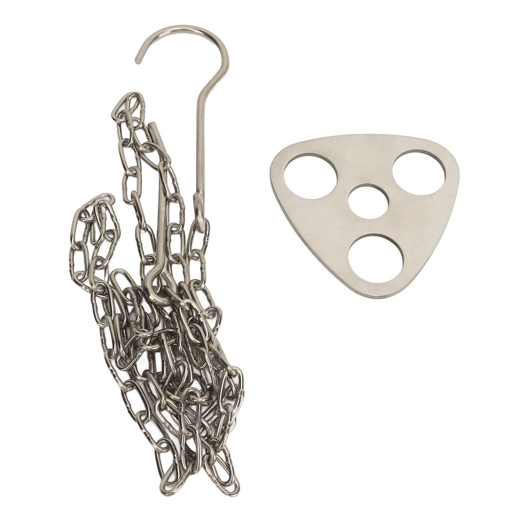 Camping Tripod Board Set Stainless Steel Portable Campfire Grill Tripod Plate with Hook And Storage Bag for Outdoor