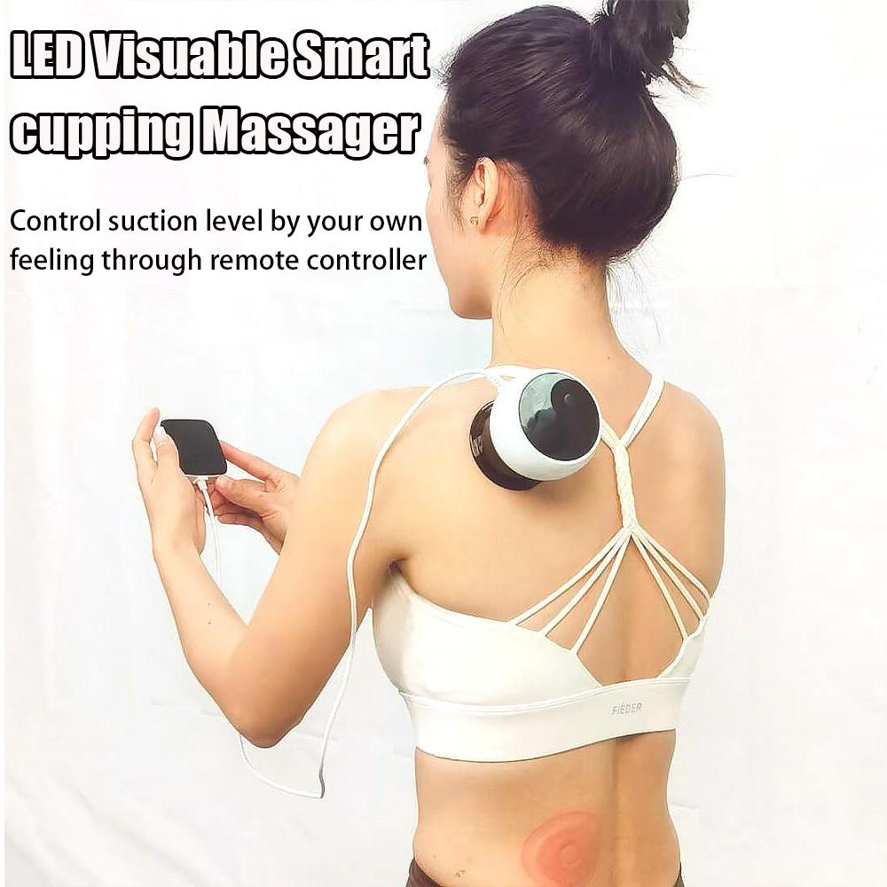 Intelligent Vacuum Cupping Massage Device Led Remote Control Cupping Massager Gua Sha Slimming Body Fat Burner Fatigue Relief