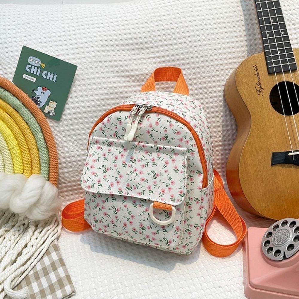 New Mini Backpack Floral Printed Corduroy Storage Bag Sweet Korean Version Rucksack Gift