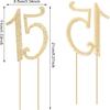 Honbay 15 Birthday Cake Topper Sparkly Bling Alloy Crystal Rhinestones Cake Topper Cake Decoration for 15th Birthday or Anniversary Party (Gold)