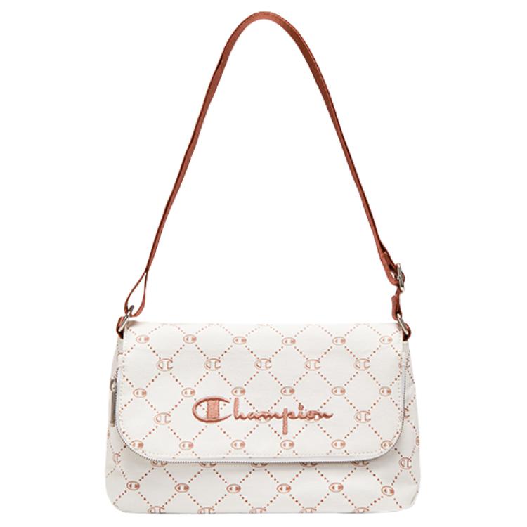 Champion Travel Bag Zipper Shoulder Bag SS26 Fashion Classic Versatile Trendy Casual Fabric Single Shoulder Bag Regular Unisex Shoulder Bag U6AACPU89 Champion White