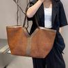 European American Retro Y-shaped Tote Bag Woven Large Capacity Shoulder Bag Shopping Bag Women's Luxury Handbag With Coin Purse