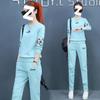 Sports Suit Women's Plus Size Spring and Autumn Sportswear Fashionable Casual Loose Slimming Sweatshirt Two-piece Set