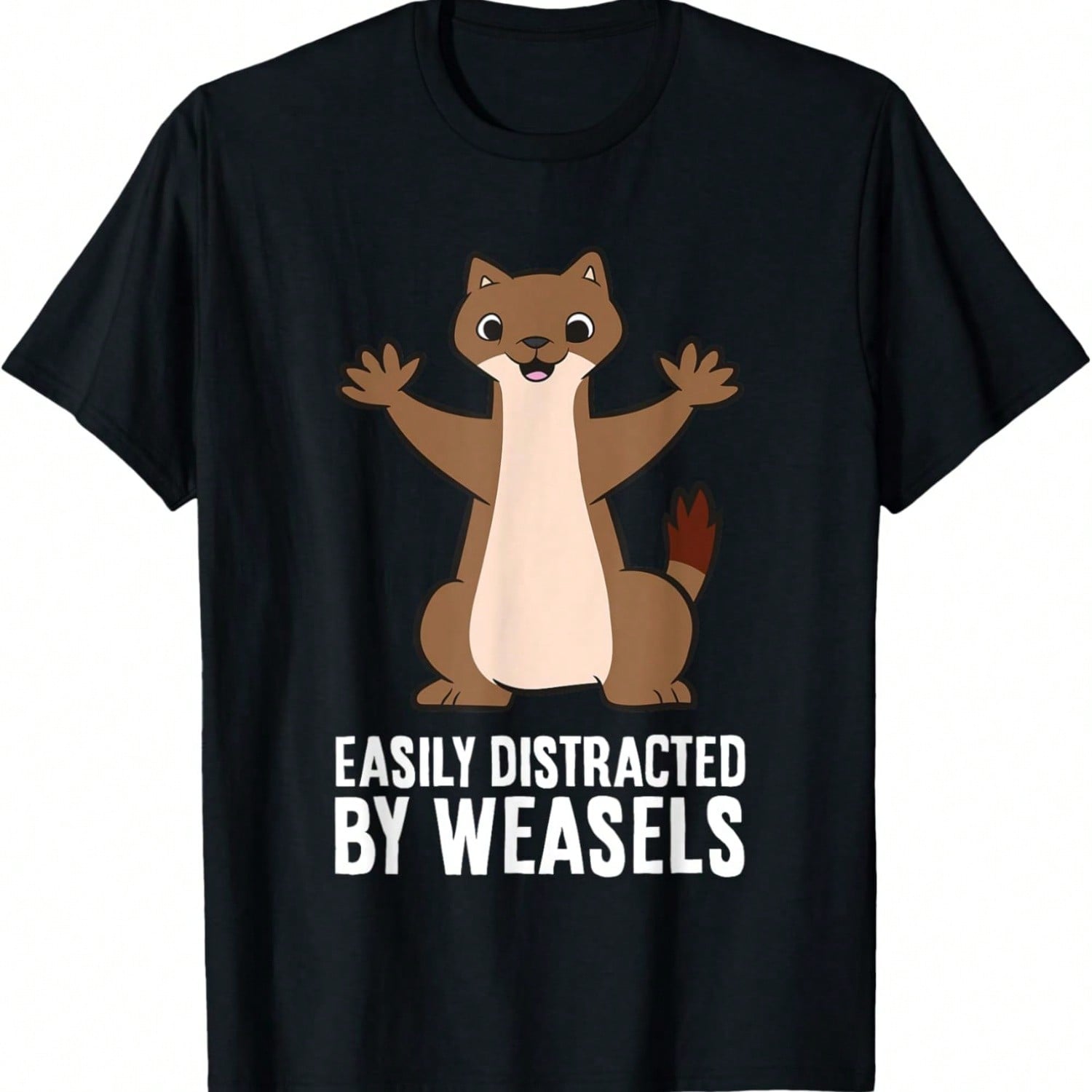 Easily Distracted By Weasels T-Shirt S разноцветный