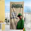 Gta Personalized Text Beach Towel Super Soft Microfiber Quickdry Fabric Perfect for Traveling Yoga Camping and Swimming