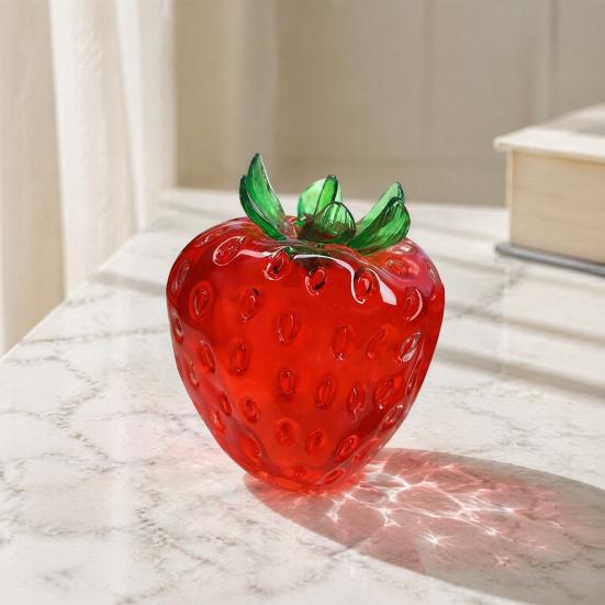 Portable Stress Ball Clear Strawberry Toy Giant Red Pink Squeeze Relief Toy for Relieve Stress Fake Fruit Sensory Fidget Relaxation Hand