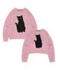 VIDEO JOCKEY Black Cat Knit Sweater [4 Colors]