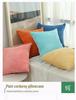 Solid Color Geometric Embroidered Plush Sofa Pillowcase