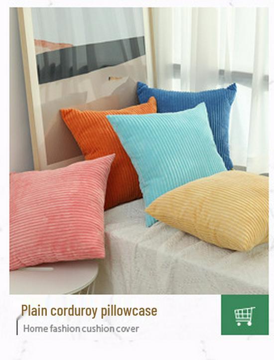 Solid Color Geometric Embroidered Plush Sofa Pillowcase