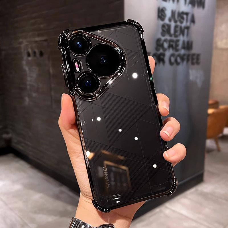 Plating Lens Protection Film Phone Case For Pura 80 Pro Plus 80 Ultra 80 Pro+ Four Corners Anti-shock Protection Cover Bumper