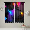 Set Of 2 Geometric Figure Print Curtains Suitable Bedroom Living Room Kitchen Decoration Home Window Made Polyester Great Treatment