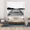 Navy Blue Watercolor Mountains Wall Tapestry, Sky Wall Hanging Large Tapestry Decoration Polyester Fiber White Hem Around for
