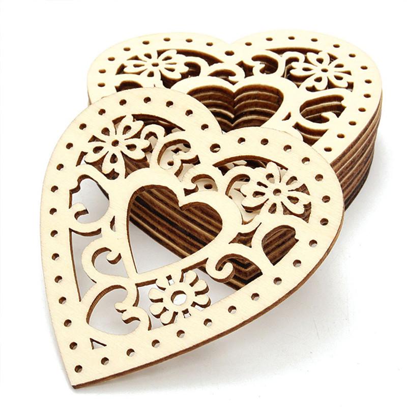 DIY Jewelry Accessories Heart Shaped Wooden Hanging Ornament Decoration