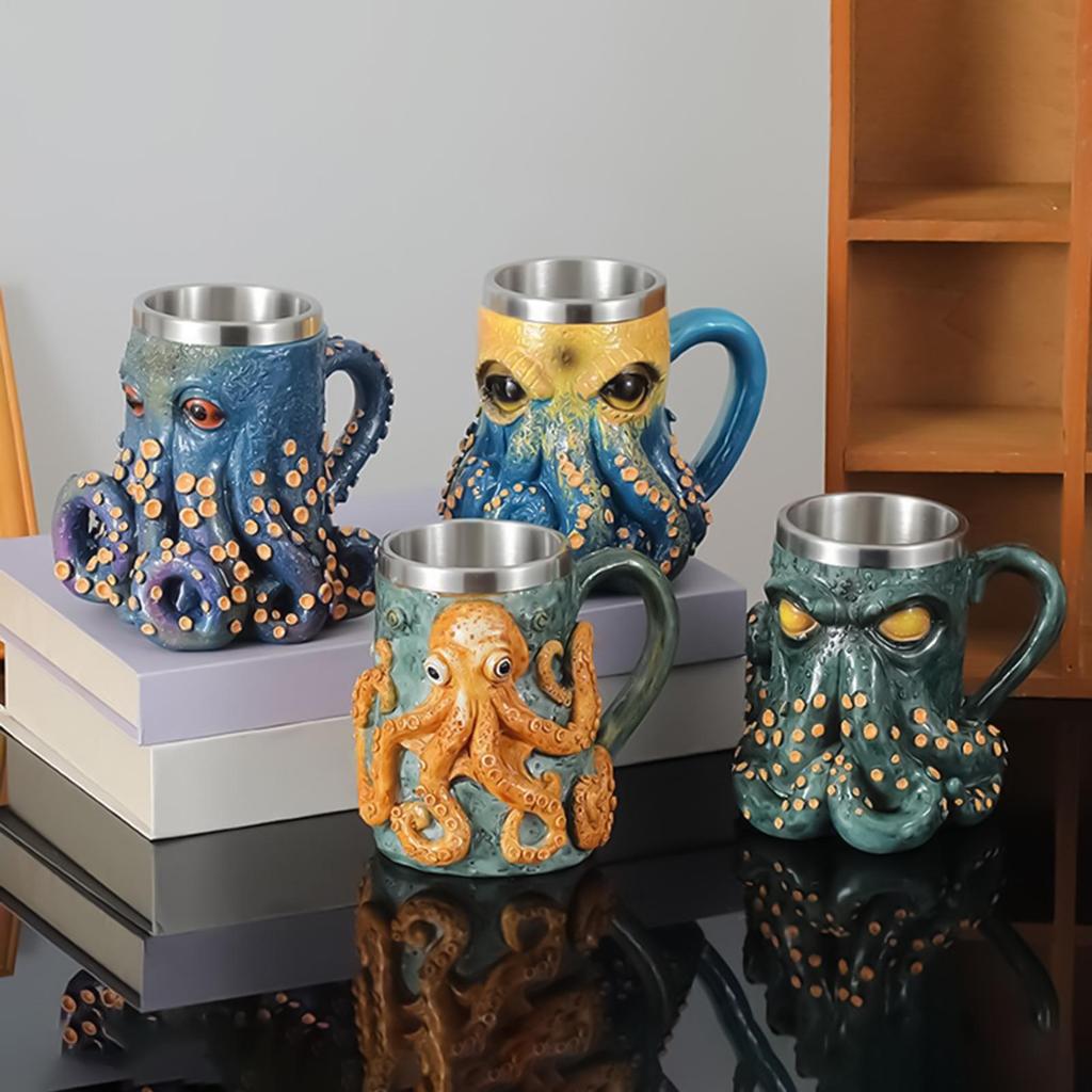 Drinking Cup 160ml Octopus Design Multifunctional Cups Octopus Coffee Mug for Hot Cold for Milk Ice Water Juice Latte Tea Beer