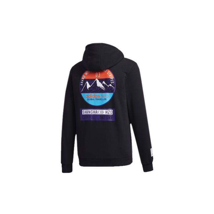 adidas neo Men s Outdoor Print Pullover Hoodie Black Men GM2282 S