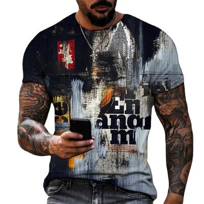 Breathable Men Summer Outfit Tee 3D Streetwear Printed T Shirt Casual O Neck Sportwear T Shirts Short Sleeve Loose Tops