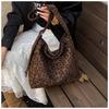 2025 Leopard Print Canvas Crossbody Tote: Fashionable Large-Capacity Shoulder Bag