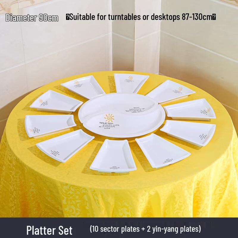 

Melamine Fan-Shaped Multi-Compartment Dinner Plate