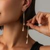 Elegant Minimalist Long Tassel Stud Earrings for Women Trendy Water Droplet Pendant Earrings Fashion Jewelry Gift
