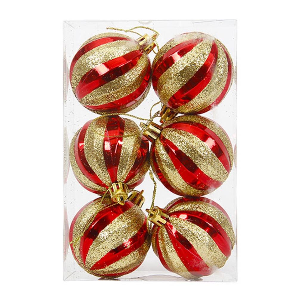 6Pcs/Set Gift Xmas Tree Decoration 6cm Christmas Spheres Pendant Party Decoration