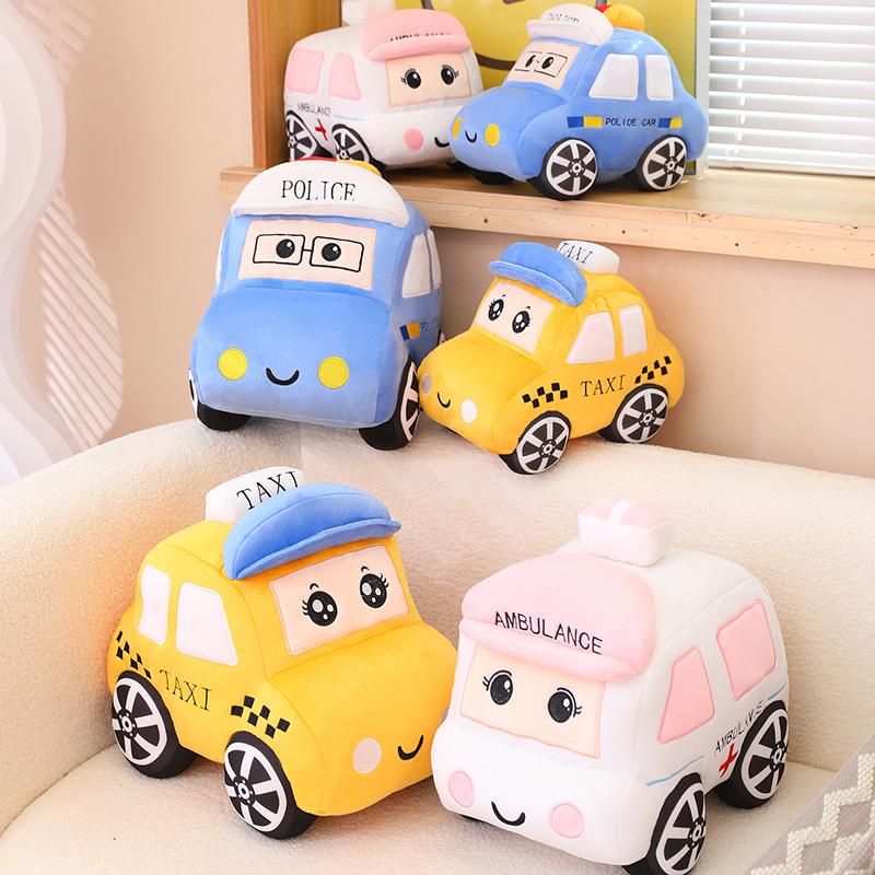 Cartoon Auta Hračky Policejní Auta Sanitky Taxi Plyšové panenky Vycpaná plyšová hračka Děti Dětský Kreativní dárek