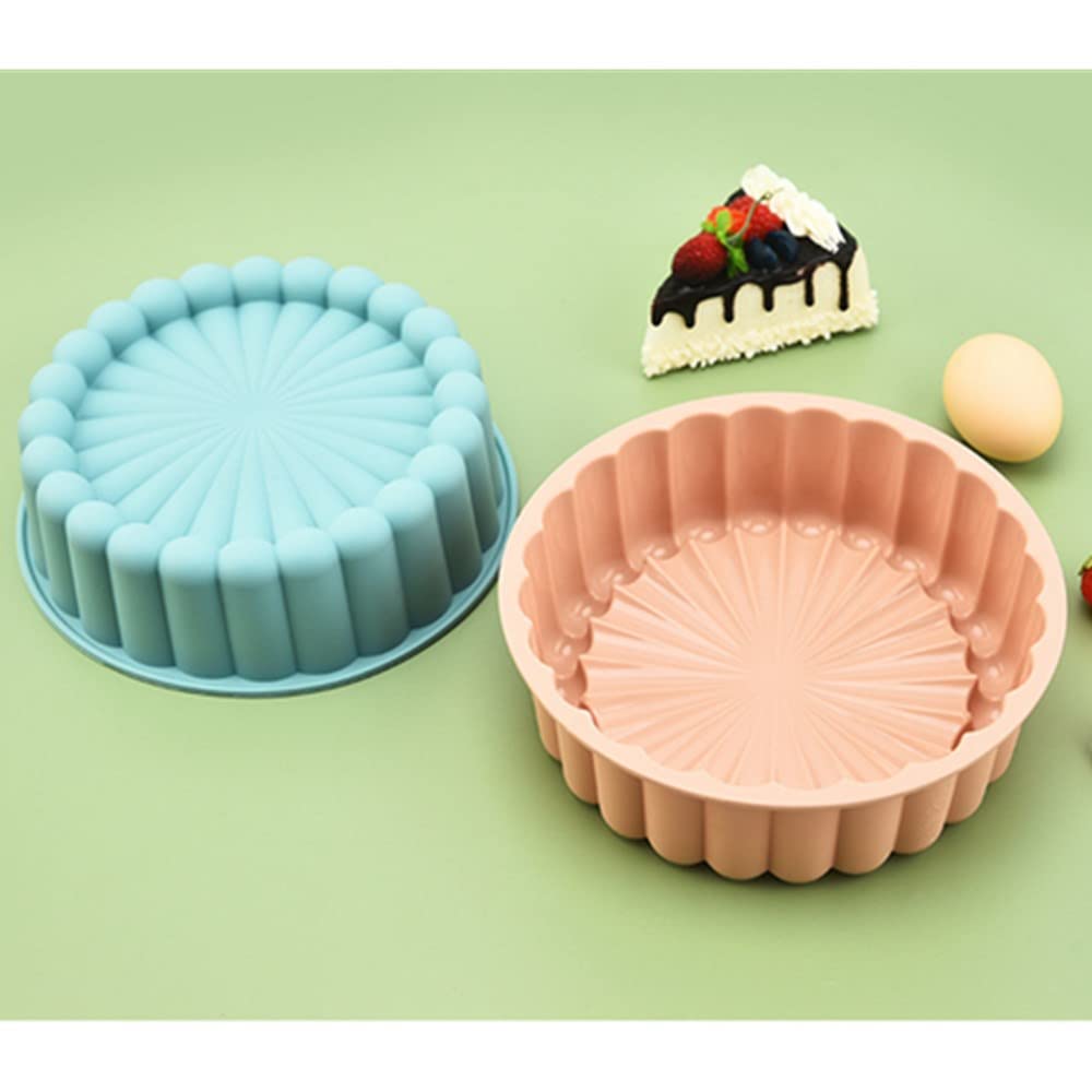 Silicone 8 Inch Charlotte Round Cake Pan Strawberry Cheesecake Brownie Bread Form Maker Baking Cake Mold Tray Pie Flan Bread Pan