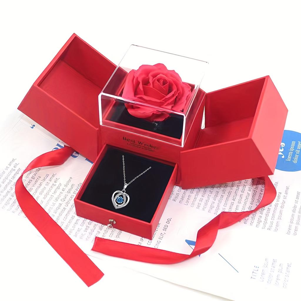 Rose Soap Premium Gift Box with MOM Pendant Necklace,for Mother's Day, Black Friday, Valentine's Day, Anniversaries, Birthdays