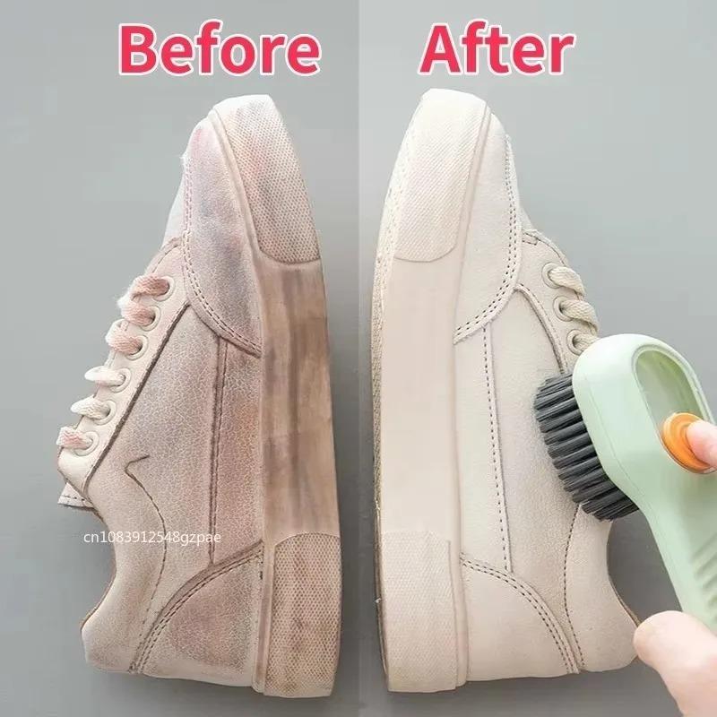 1/2Pc Cleaning Brush Soft-bristled Liquid Shoe Brush Long Handle Clothes Brush Multifunctional Shoe Cleaner Cleaning Accessories