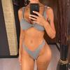 Black White Plaid Brazilian High Cut Bikini Female Swimsuit Two-pieces Bikini Set Women Swimwear Bather Bathing Suit Swim