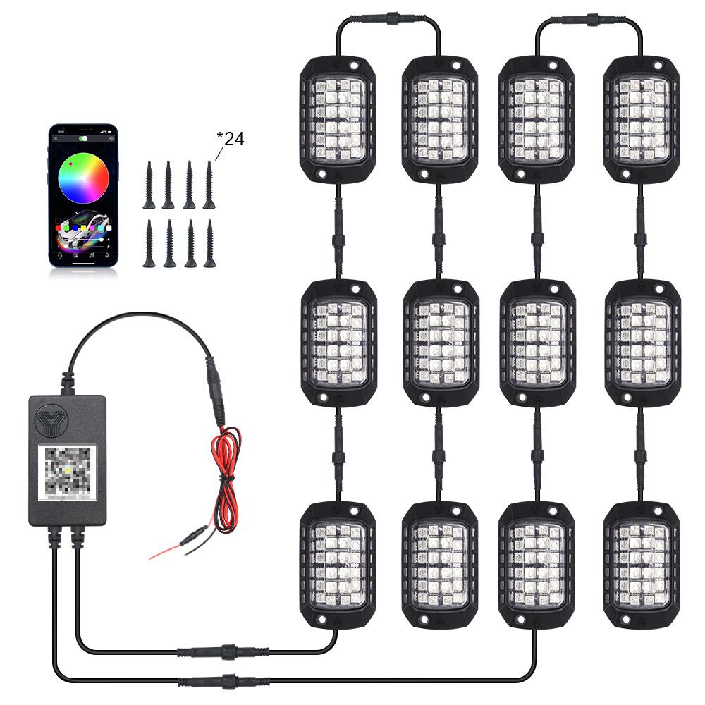 RGB LED Car Underbody Lights with 3D Lens and Music Rhythm APP Control for Off-Road Vehicles