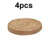 4/8/12Pcs Round Woven Placemats Set Boho Rattan Placemat Natural Placemats 12Inch Farmhouse Weave Straw Braided Table Dinner Mat