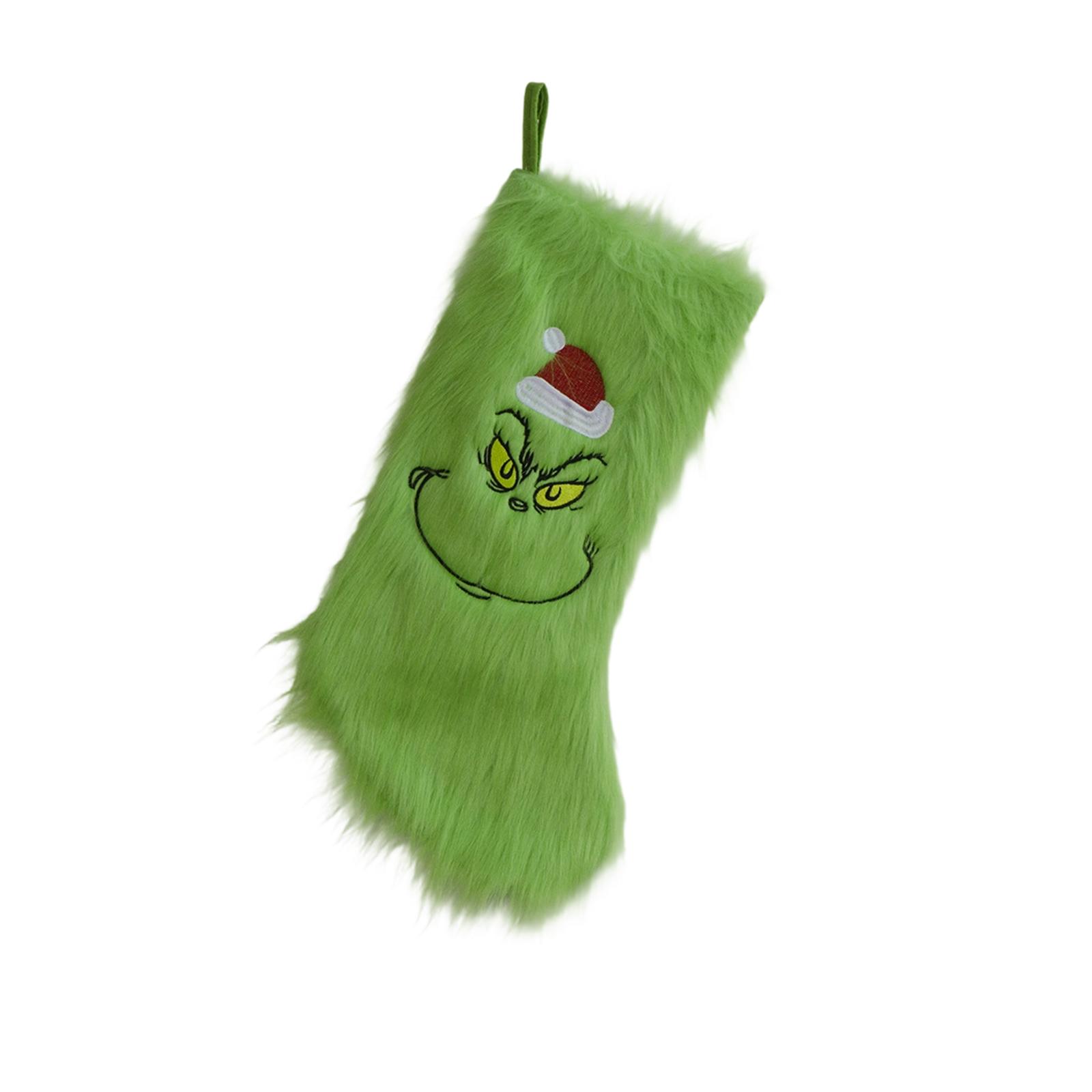 

Рождественские носки 20 дюймов Рождественские носки Подарочный мешок Украшение для камина Рождественские носки Рождественские украшения One Size зелёный