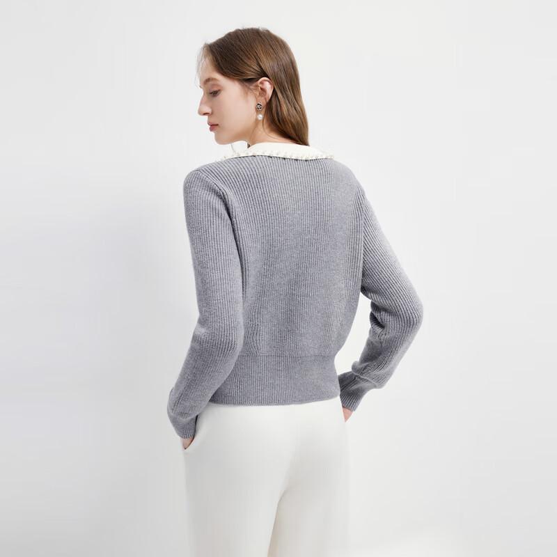 Qiushui Yiren Women's Faux Two-Piece Relaxed Knit Top