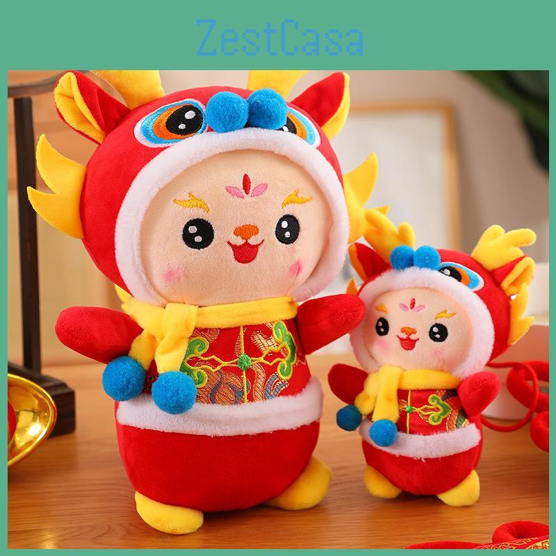 Tang Costume Dragon Doll 2024 New Year Mascot Plush Toy Red New Year Gift Dragon Year Mascot
