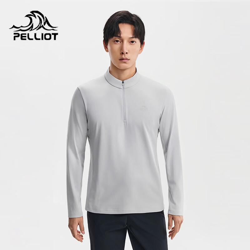 Pelliot Men's Stand-Collar Quick-Dry Long-Sleeve Sport T-Shirt