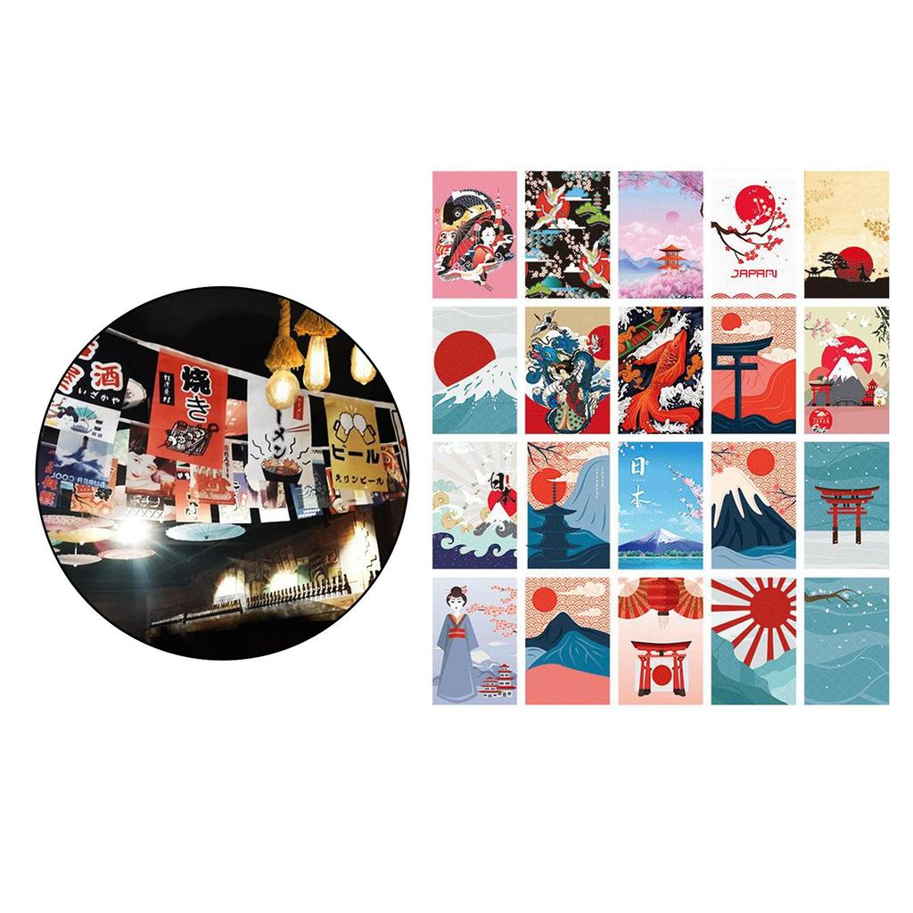 Japanese Cuisine Decoration Polyester Bunting Flags Multicolor Festival Business Shop Ornament for Restaurant Entrance Decor