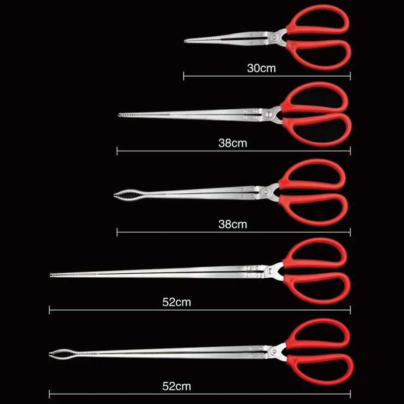 Durable Seafood Hand Tool Stable Multifunction Stainless Steel Crab Tongs Eels Clip Long Handle Kitchen Anti Slip