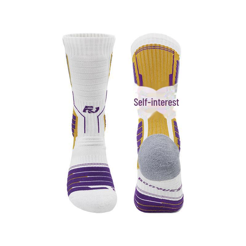Męskie skarpety koszykarskie high-top - pochłaniające pot, oddychające, z tkaniny frotte, długie, profesjonalne skarpety sportowe