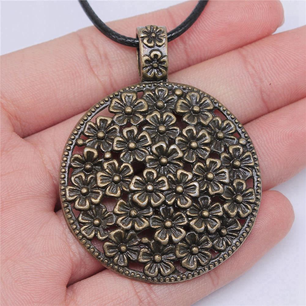 45cm Halskette Lederkette Großes Blatt Blume Kinderschmuck Materialien QN042