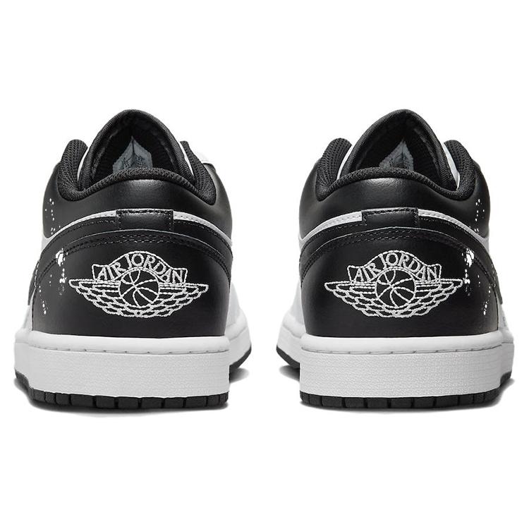 Jordan Air Jordan 1 Slip Resistant Abrasion Resistant Low top Vintage Basketball Shoes Men's White Black 553558-132(Team181-)